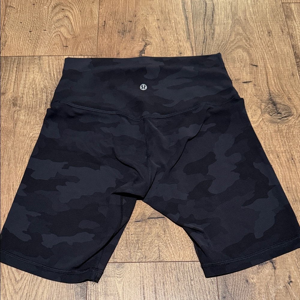 Lululemon Black Camo Bike Shorts